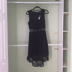 Topshop lace midriff black dress (us size 8)